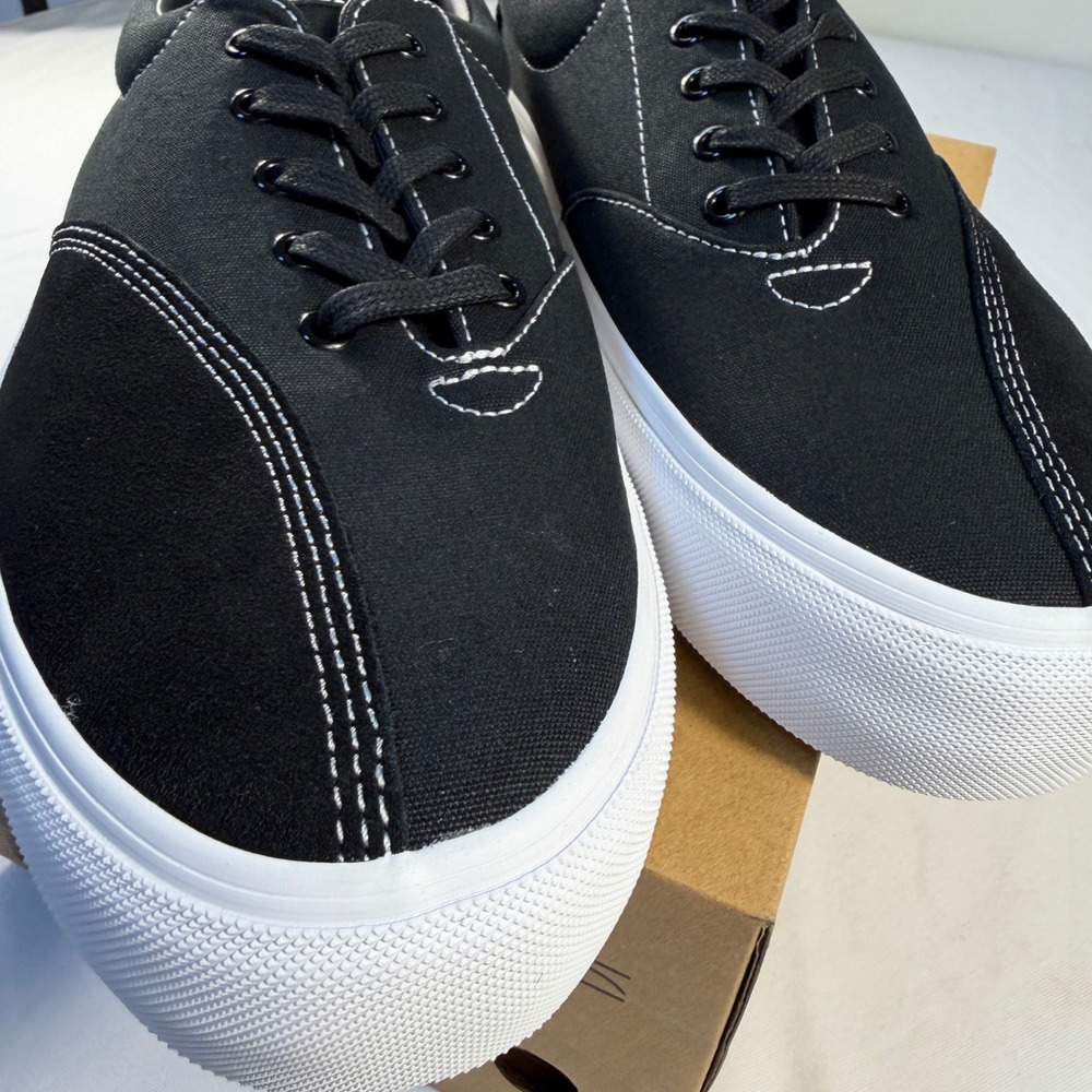 Clearweather Donny Mens 10 Black Canvas Suede Low Top Skate Sneakers - Picture 5 of 8